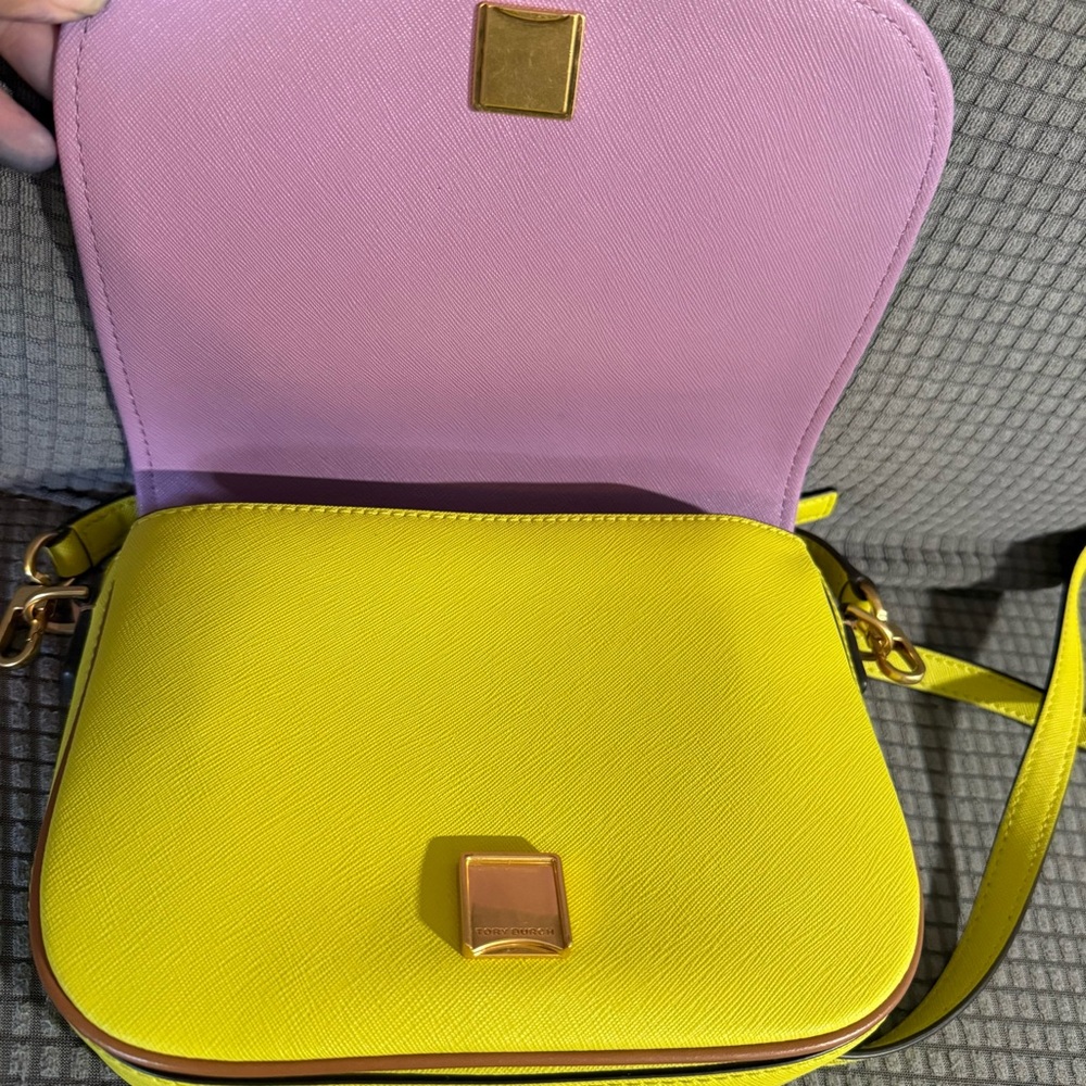 Tory Burch Emerson Color Block Crossbody Satchel Adjustable Shoulder Bag - Picture 6 of 13
